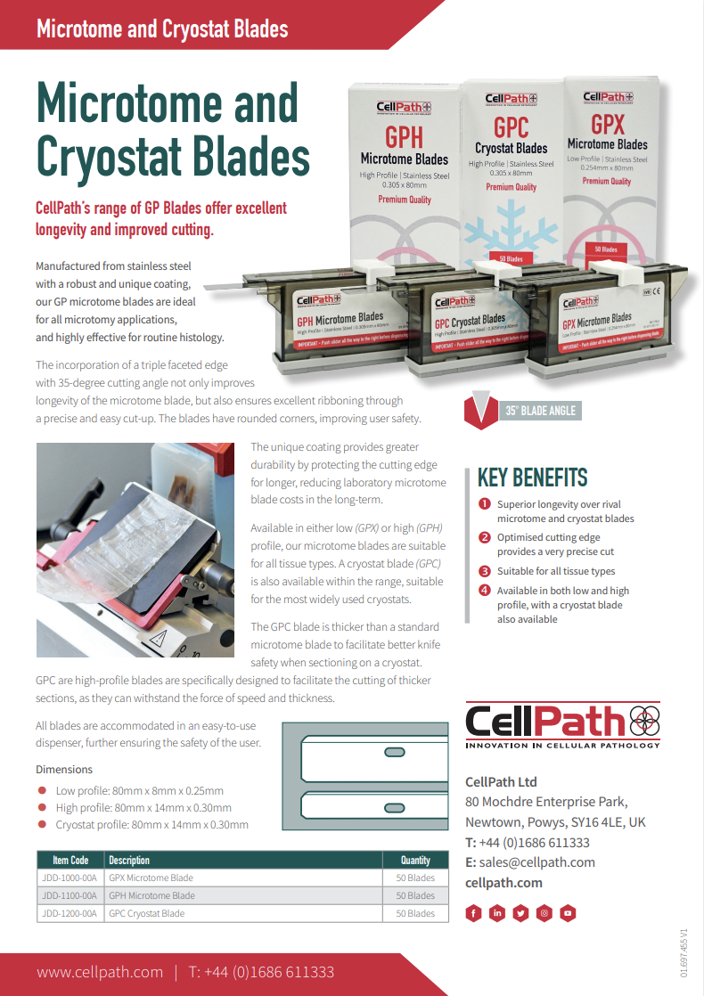 CellPath Microtome and Cryostat Blades